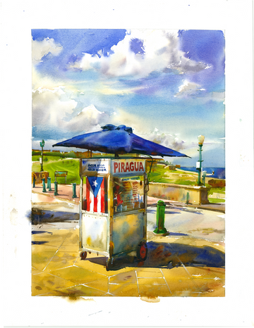 PUERTO RICO - "PIRAGUA" WATERCOLOR (LIMITED EDITION)