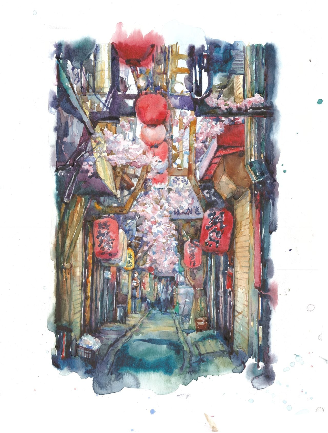 JAPAN - WATERCOLOR PRINT - OMOIDE YOKOCHO ALLEYWAY (LIMITED