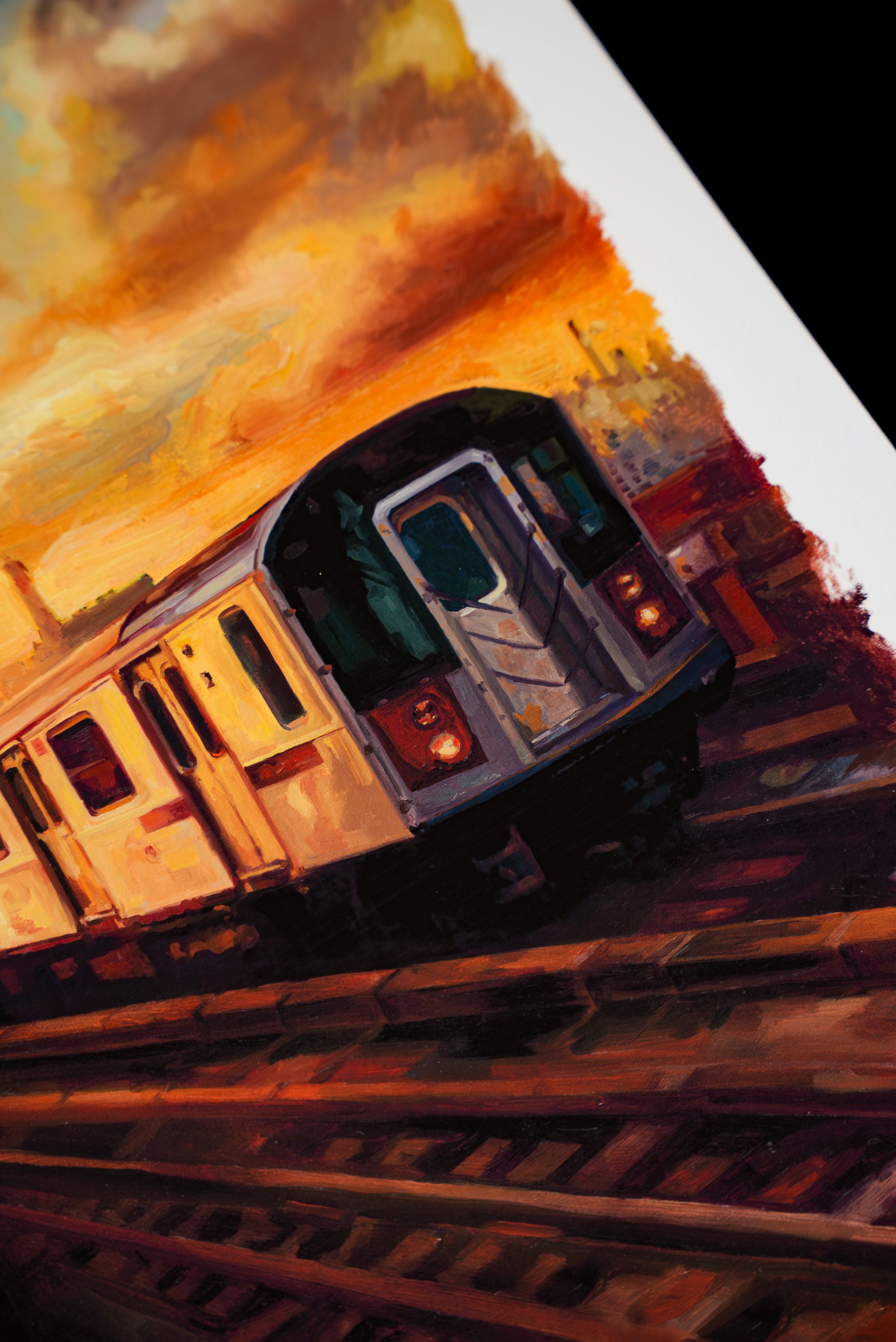 オイルパステル画 ニューヨーク NEW YORK CITY - BLISS STREET - OIL