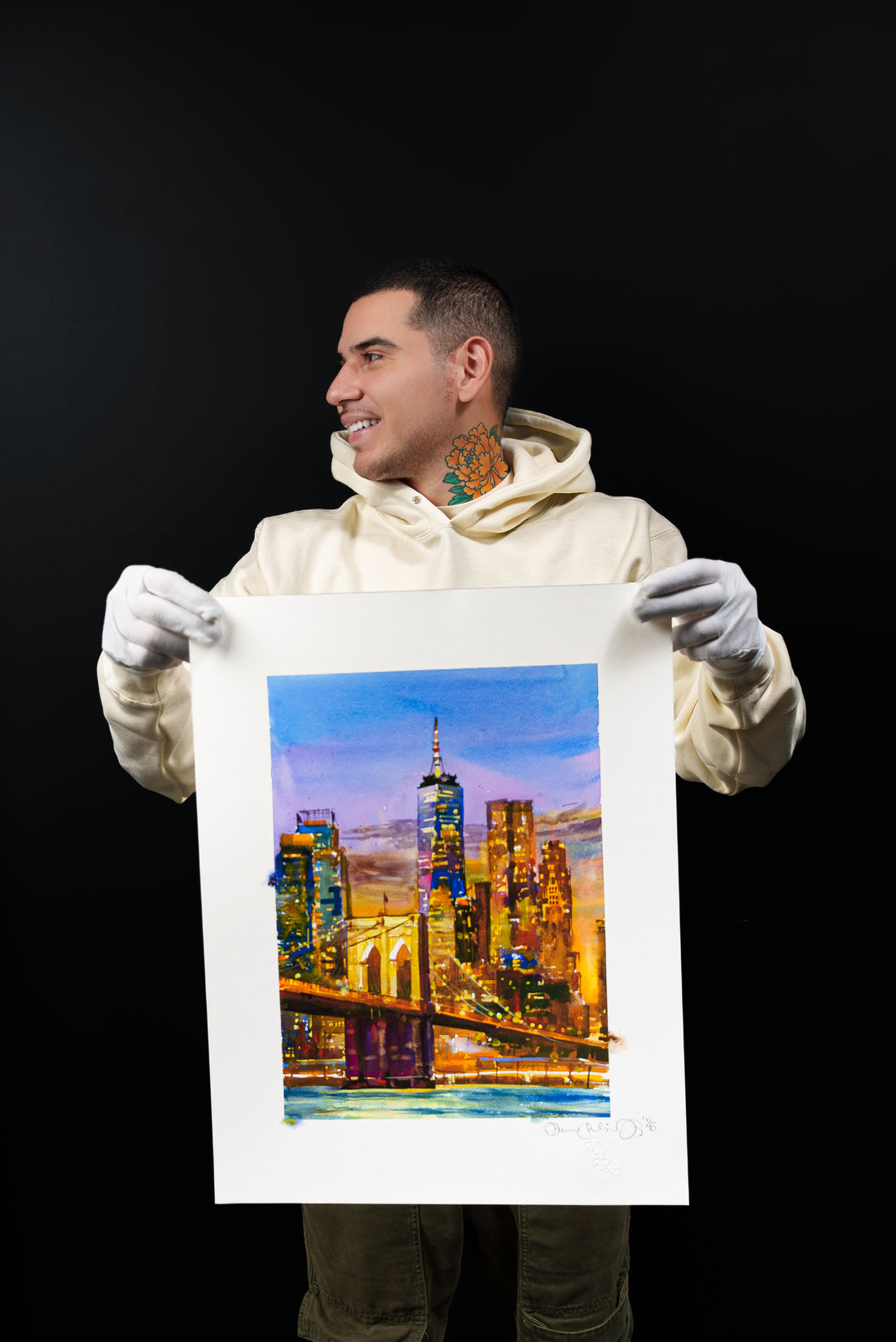 NEW YORK CITY - NIGHTFALL IN NEW YORK - WATERCOLOR PRINT (LIMITED EDITION)
