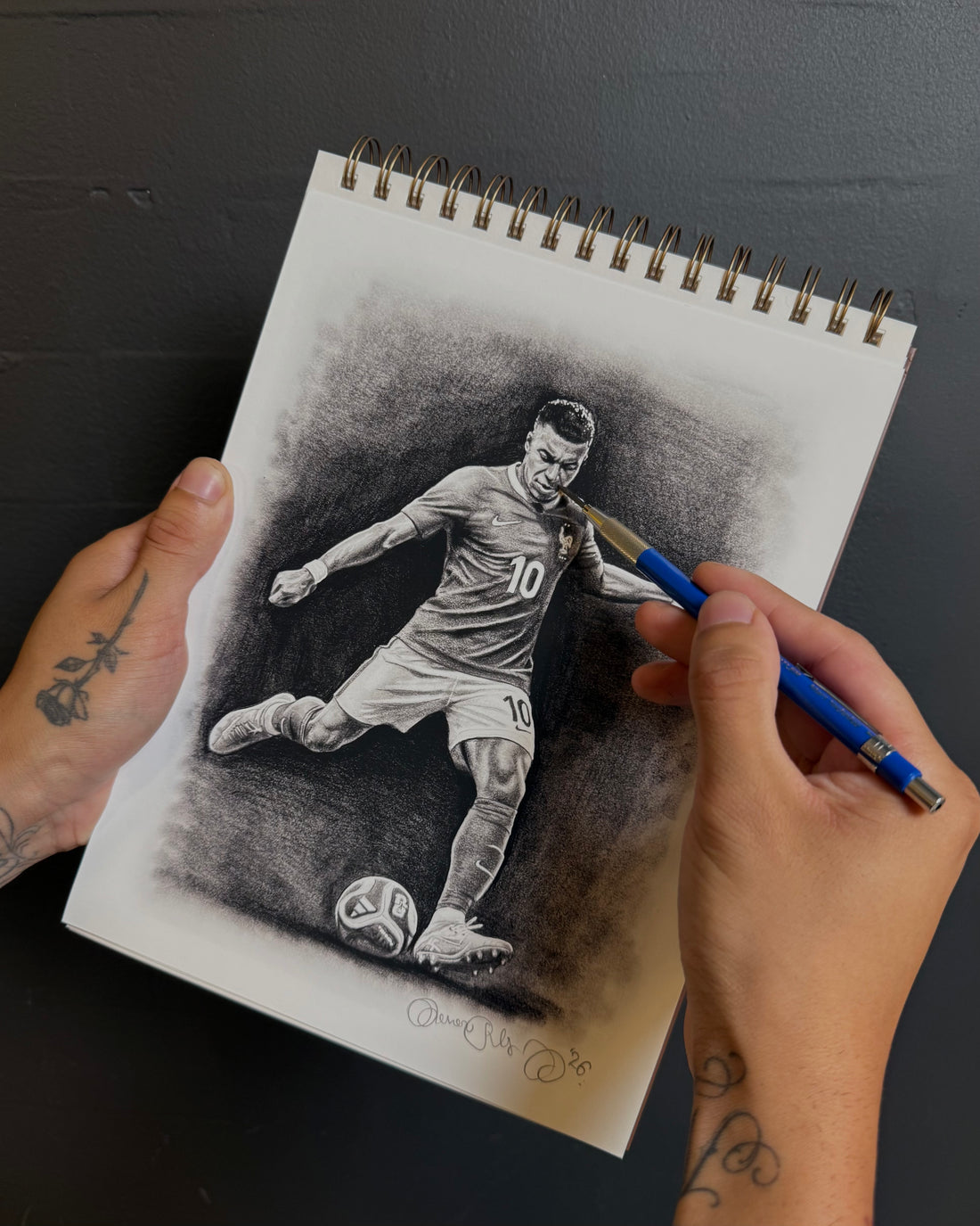 FRANCE - KYLIAN MBAPPÉ - GRAPHITE PENCIL DRAWING PRINT (OPEN EDITION)