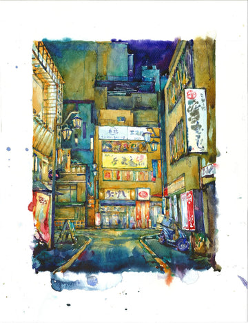 JAPAN - WATERCOLOR PRINT - ODENYA TAKESHI (LIMITED EDITION)